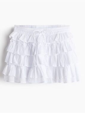Divided by H&M Women’s White Tiered Ruffle Mini Skirt
